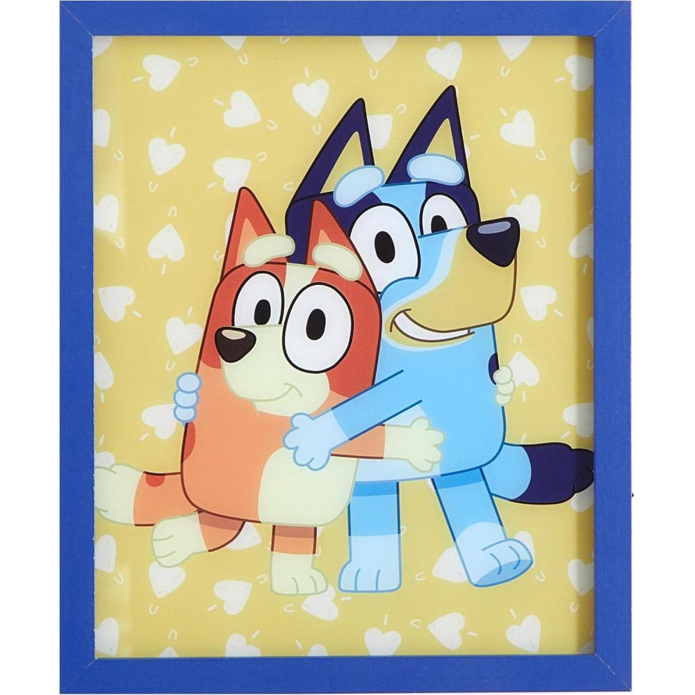 imageBluey amp Bingo LED Dual Wall ArtKids Room Dcor Official Bluey Cartoon Print Colorful Framed Artwork for Playroom Nursery or Bedroom95x115