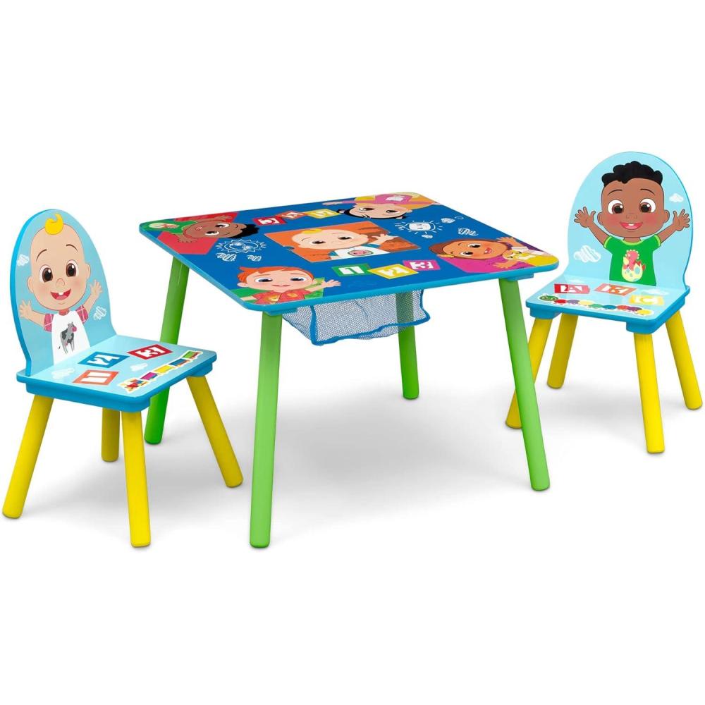 imageDelta Children Bluey Kids Table and Chair Set with Storage 2 Chairs Included Greenguard Gold Certified Ideal for Arts amp Crafts Snack Time Homeschooling Homework amp More BlueCocomelon