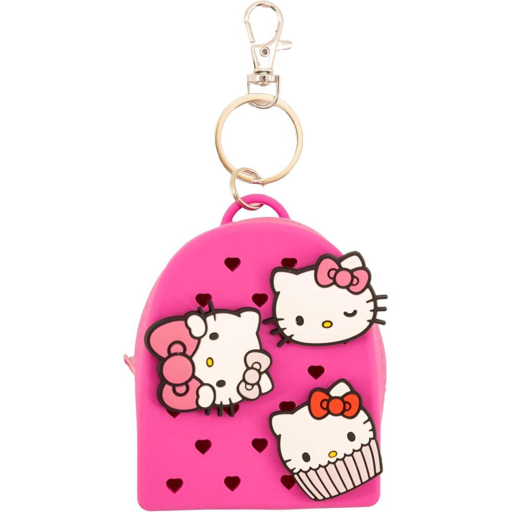 imageDisney Stitch Hello Kitty or Bluey Keychain for Kids  Silicone Mini Backpack Zipper Pull Key Ring Bag CharmHello Kitty