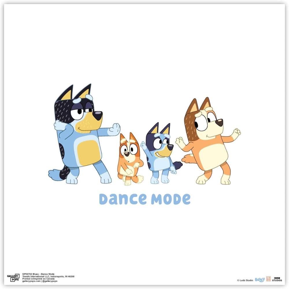 imageGallery Pops Bluey Dance Mode Wall Art White Framed Version 12 x 12 Gallery Pops Wall ArtUnframed Version