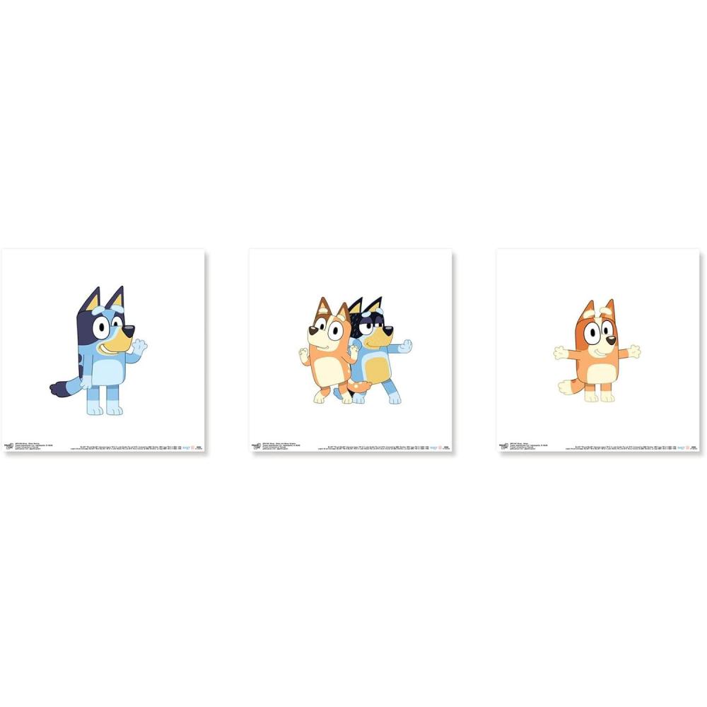 imageGallery Pops Bluey Sisters Wall Art Bundle 3Pack Gallery Pops Wall Art White Framed VersionUnframed Version