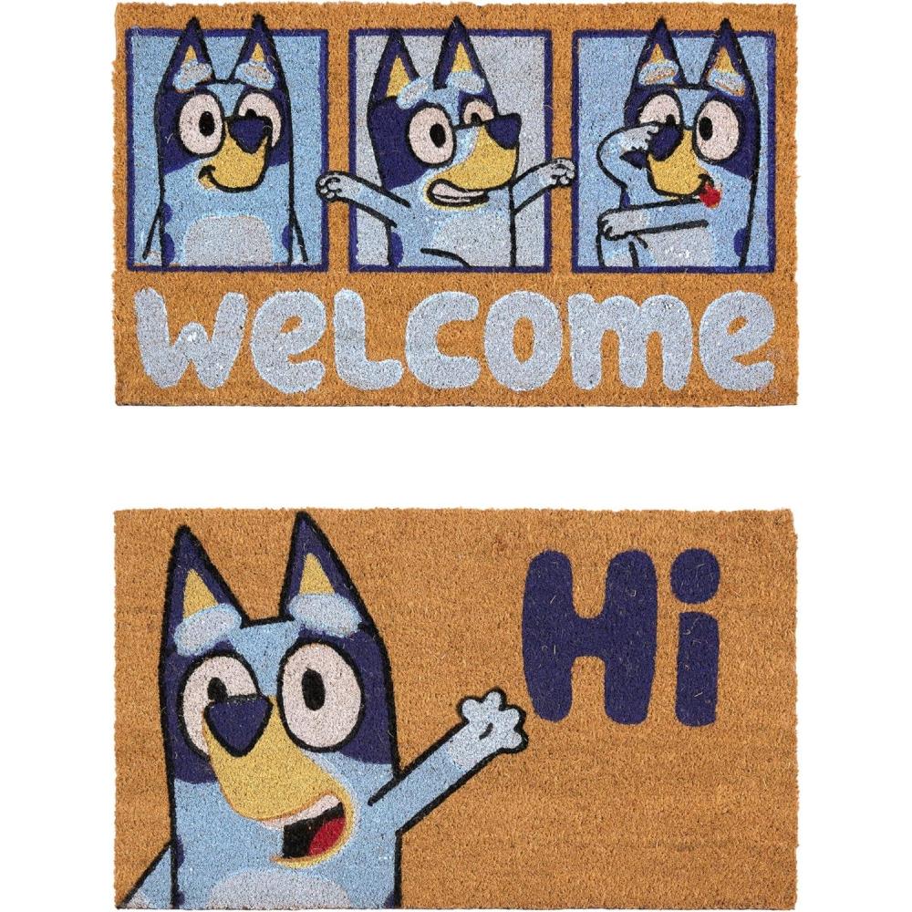 imageGertmenian Bluey Coir Doormat  2x3 Welcome Mat 2Pack Ideal for High Traffic Areas in Front Door Garage Entryway  HiBluey Patch 80072HiBluey Patch