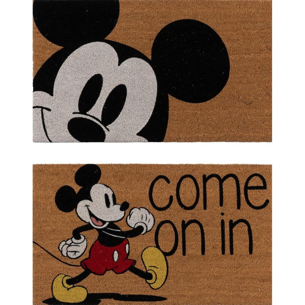 imageGertmenian Bluey Coir Doormat  2x3 Welcome Mat 2Pack Ideal for High Traffic Areas in Front Door Garage Entryway  HiBluey Patch 80072Retro Mickey FaceCome on in