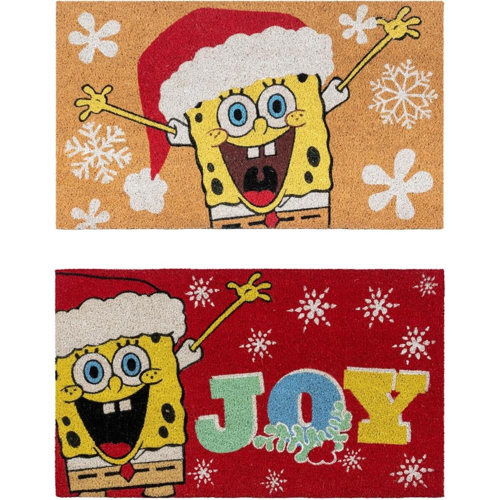 imageGertmenian Bluey Coir Doormat  2x3 Welcome Mat 2Pack Ideal for High Traffic Areas in Front Door Garage Entryway  HiBluey Patch 80072Spongebob SantaHo Ho Ho