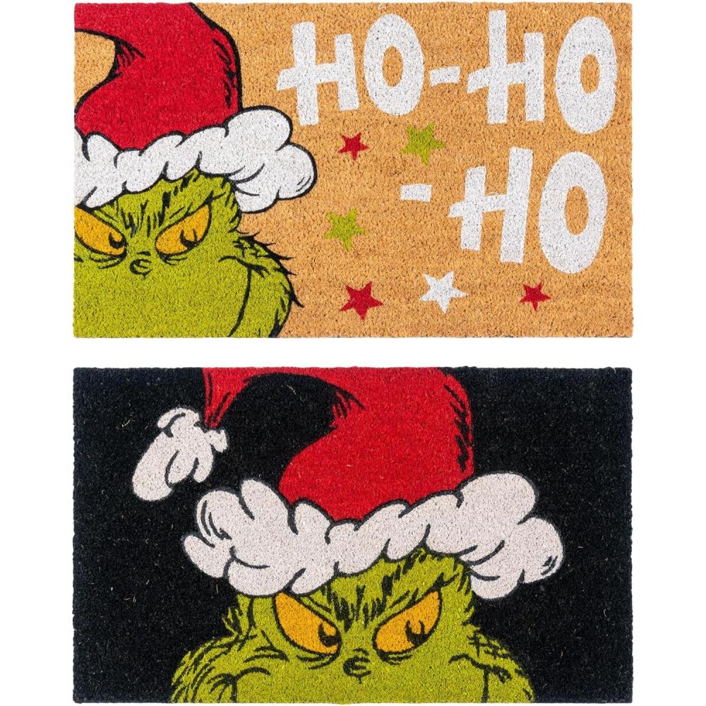 imageGertmenian Bluey Coir Doormat  2x3 Welcome Mat 2Pack Ideal for High Traffic Areas in Front Door Garage Entryway  HiBluey Patch 80072The Grinch Ho Ho HoSanta