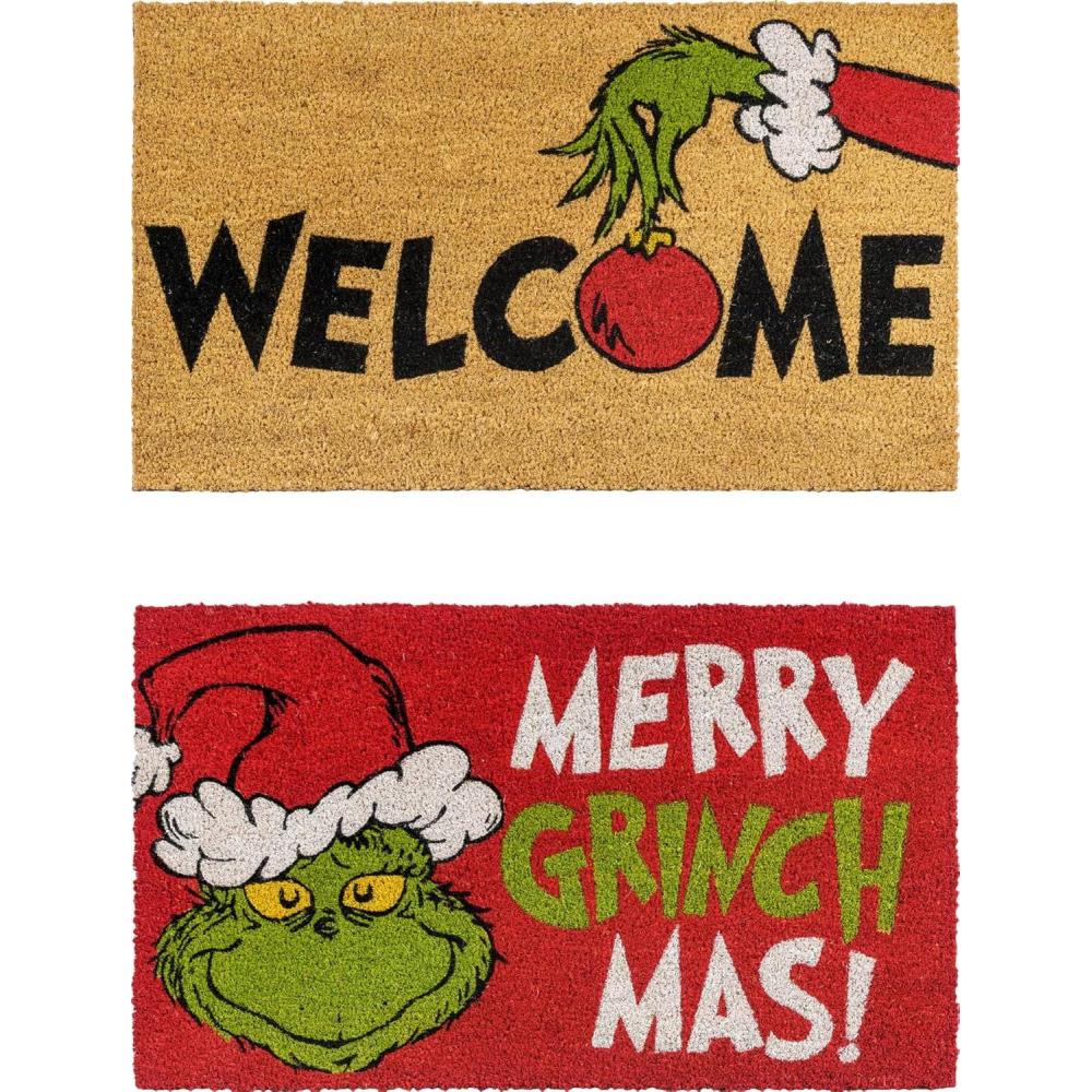 imageGertmenian Bluey Coir Doormat 2x3 Welcome Mat 2Pack Ideal for High Traffic Areas in Front Door Garage Entryway HiBluey Patch 80072The Grinch WelcomeMerry Grinchmas