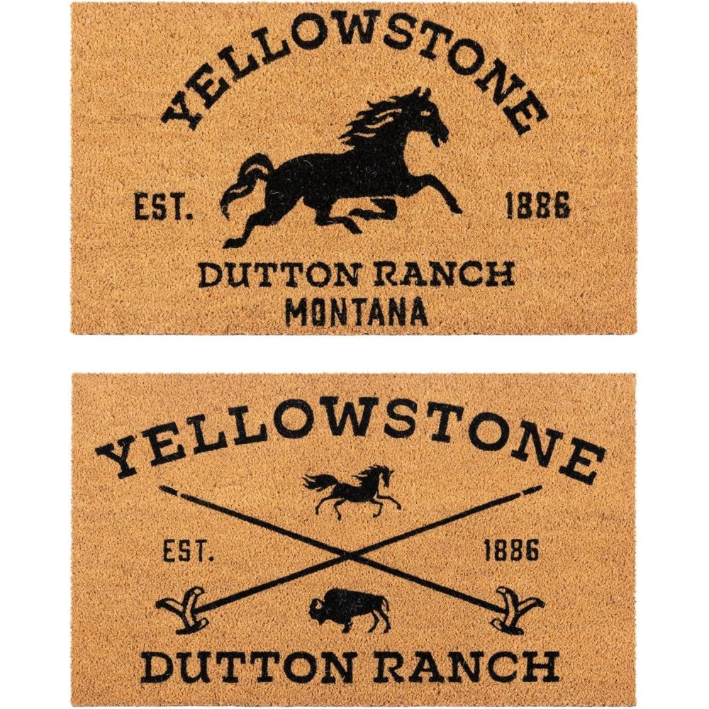imageGertmenian Bluey Coir Doormat 2x3 Welcome Mat 2Pack Ideal for High Traffic Areas in Front Door Garage Entryway HiBluey Patch 80072Yellowstone ArrowHorse