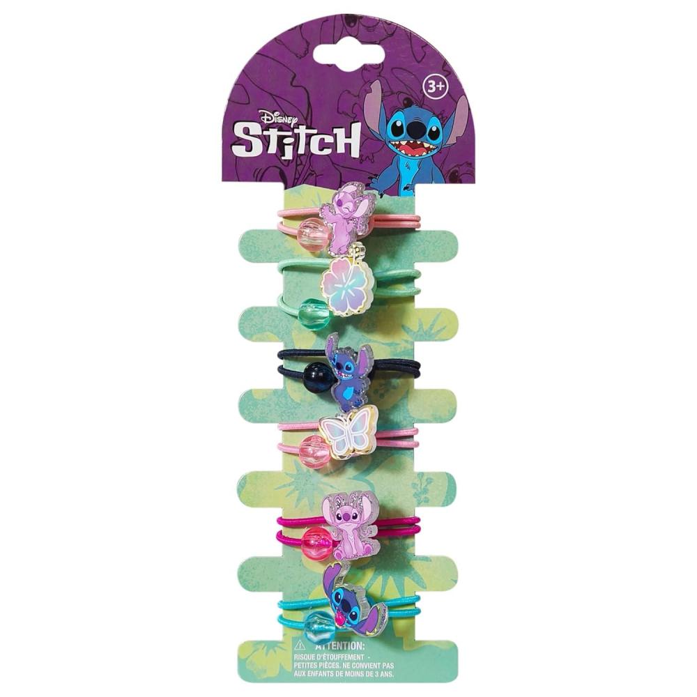imageLUV HER Bluey Elastic Hair Ties for Girls Multicolored Durable Elastic Pack of 6 Ideal Hair Accessories for Ponytails amp Buns Ages 3Stitch Blue Green Pink Black