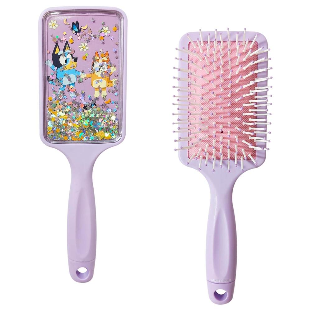 imageLUV HER Licenced Bluey Kids Detangling Confetti Hair Brush Fun Design with Bluey amp Bingo Gentle on Wet amp Dry Hair Ideal for Kids Ages 3 Makes Hair Care Enjoyable and SimpleBluey Purple