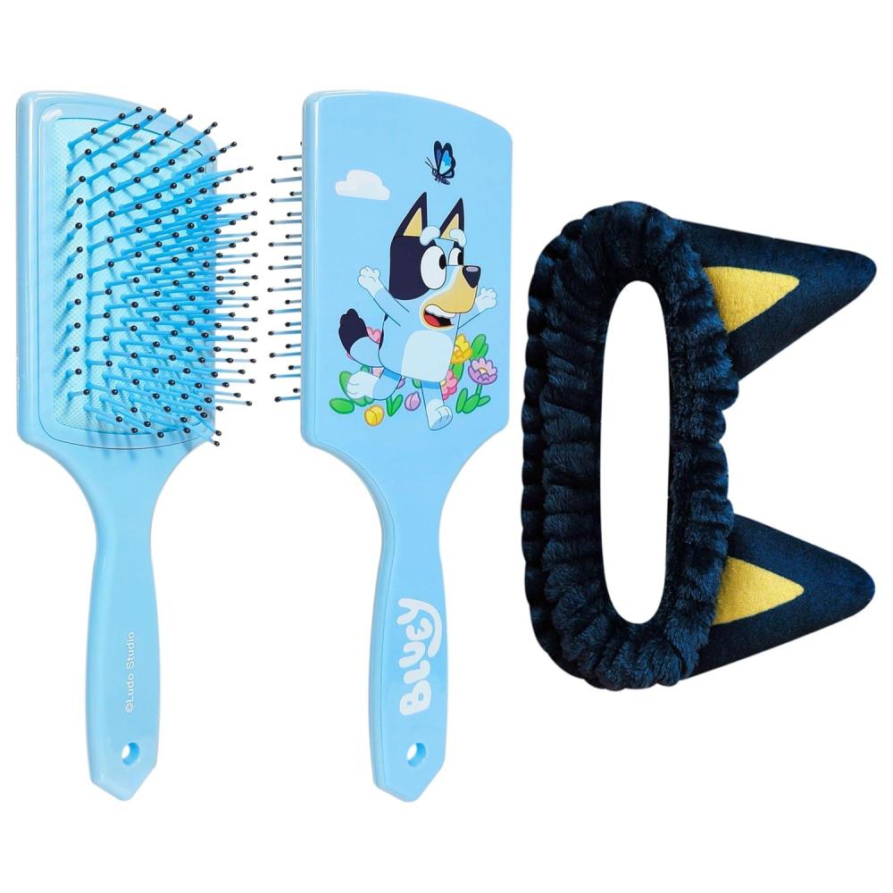 imageLUV HER Licenced Bluey Kids Hair Brush amp Spa Headband Set for Girls  Features Bluey  Fun Grooming Kit for Detangling Styling amp Skincare  Soft amp Stretchy One Size Ages 3