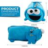 AI ACCESSORY INNOVATIONS Bluey Soft Plush Multi-Function Storage Case, Kids Plush Bag Charm with 3D Features, Blue(Cookie Monster)