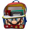 AI ACCESSORY INNOVATIONS Bluey & Bingo 2 in 1 kids Backpack, 16″ School Bag with Insulated Pocket & Bento Box for Boys & Girls, Blue(Mario Big Face)