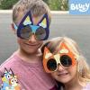 BLUEY Costume Sunglasses | Bluey, Bingo, Bandit, Chilli or Chattermax Costume Accessory | Child and Adult Size(Bluey/Bingo 2 Pack)