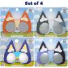BLUEY Costume Sunglasses | Bluey, Bingo, Bandit, Chilli or Chattermax Costume Accessory | Child and Adult Size(Cousins 4 Pack)