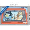 Bluey – Car Ride Wall Poster, 19L” x 13W”, Premium Unframed Version(Gray Framed Version)