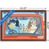 Bluey – Car Ride Wall Poster, 19L” x 13W”, Premium Unframed Version(Mahogany Framed Version)