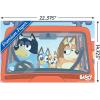 Bluey – Car Ride Wall Poster, 19L” x 13W”, Premium Unframed Version(Premium Poster & Mount Bundle)