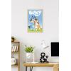 Bluey – Hug Wall Poster, 22.4L” x 14.7W”, Barnwood Framed Version(Blonde Framed Version)