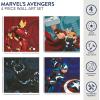 Bluey Canvas Wall Art – 4-Piece Set for Kids’ Room Décor, Each Print 12″x12″, Colorful and Fun Artwork for Bedroom, Nursery, or Playroom(Avengers / Iron man  Thor  Black Panther  Captain America)