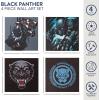 Bluey Canvas Wall Art – 4-Piece Set for Kids’ Room Décor, Each Print 12″x12″, Colorful and Fun Artwork for Bedroom, Nursery, or Playroom(Black Panther)
