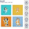 Bluey Canvas Wall Art – 4-Piece Set for Kids’ Room Décor, Each Print 12″x12″, Colorful and Fun Artwork for Bedroom, Nursery, or Playroom(Bluey)