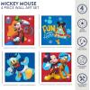 Bluey Canvas Wall Art – 4-Piece Set for Kids’ Room Décor, Each Print 12″x12″, Colorful and Fun Artwork for Bedroom, Nursery, or Playroom(Mickey Mouse)