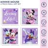 Bluey Canvas Wall Art – 4-Piece Set for Kids’ Room Décor, Each Print 12″x12″, Colorful and Fun Artwork for Bedroom, Nursery, or Playroom(Minnie Mouse / Purple)