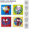 Bluey Canvas Wall Art – 4-Piece Set for Kids’ Room Décor, Each Print 12″x12″, Colorful and Fun Artwork for Bedroom, Nursery, or Playroom(Spidey and his Amazing Friends)