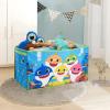 Bluey Collapsible Storage Trunk Durable Fabric Chest with Soft Lid, 28.5″x14.5″x16″,Kids Room Organizer(Baby Shark)