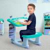 Bluey Draw and Play Desk by Delta Children – Includes 10 Markers and Coloring Book, Blue(Bluey)