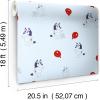 Bluey Keepy Uppy White Peel and Stick Wallpaper, RMK12801PLW(Blue)