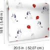 Bluey Keepy Uppy White Peel and Stick Wallpaper, RMK12801PLW(White)