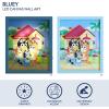 Bluey LED Wall Art,Kids Room Décor, Official Bluey Family Cartoon Print, Colorful Framed Artwork for Playroom, Nursery, or Bedroom,9.5″x11.5″