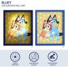Bluey & Bingo LED Dual Wall Art,Kids Room Décor, Official Bluey Cartoon Print, Colorful Framed Artwork for Playroom, Nursery, or Bedroom,9.5″x11.5″