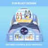 Delta Children – Bluey 4-Piece Toddler Room-in-a-Box Set – Includes Sleep and Play Toddler Bed, Table, 1 Chair and Fabric Toy Box, Blue(Bluey)