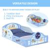 Delta Children – Bluey 4-Piece Toddler Room-in-a-Box Set – Includes Sleep and Play Toddler Bed, Table, 1 Chair and Fabric Toy Box, Blue(Bluey)