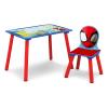 Delta Children – Bluey 4-Piece Toddler Room-in-a-Box Set – Includes Sleep and Play Toddler Bed, Table, 1 Chair and Fabric Toy Box, Blue(Marvel Spidey and His Amazing Friends)