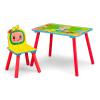 Delta Children Bluey 3-Piece Toddler Playroom Set – Includes Table, Chair and Toy Box, Blue(Cocomelon)