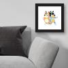 Gallery Pops Bluey – Bandit and Chilli Graphic Wall Art, White Framed Version, 12” x 12”(Black Framed Version)