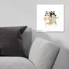 Gallery Pops Bluey – Bandit and Chilli Graphic Wall Art, White Framed Version, 12” x 12”(Unframed Version)