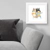 Gallery Pops Bluey – Bandit and Chilli Graphic Wall Art, White Framed Version, 12” x 12”(White Framed Version)