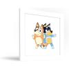 Gallery Pops Bluey – Bandit and Chilli Graphic Wall Art, White Framed Version, 12” x 12”(White Framed Version)