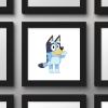 Gallery Pops Bluey – Bluey Waving Wall Art, White Framed Version, 12” x 12”(Black Framed Version)