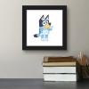 Gallery Pops Bluey – Bluey Waving Wall Art, White Framed Version, 12” x 12”(Black Framed Version)