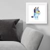 Gallery Pops Bluey – Bluey Waving Wall Art, White Framed Version, 12” x 12”(White Framed Version)
