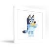 Gallery Pops Bluey – Bluey Waving Wall Art, White Framed Version, 12” x 12”(White Framed Version)