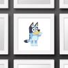 Gallery Pops Bluey – Bluey Waving Wall Art, White Framed Version, 12” x 12”(White Framed Version)
