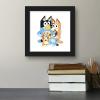 Gallery Pops Bluey – Dad, Mum, Bluey and Bingo Wall Art, White Framed Version, 12” x 12”(Black Framed Version)