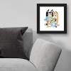 Gallery Pops Bluey – Dad, Mum, Bluey and Bingo Wall Art, White Framed Version, 12” x 12”(Black Framed Version)