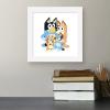 Gallery Pops Bluey – Dad, Mum, Bluey and Bingo Wall Art, White Framed Version, 12” x 12”(White Framed Version)